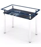 Glass dining table D-04-2 with tempered glass and chrome legs order